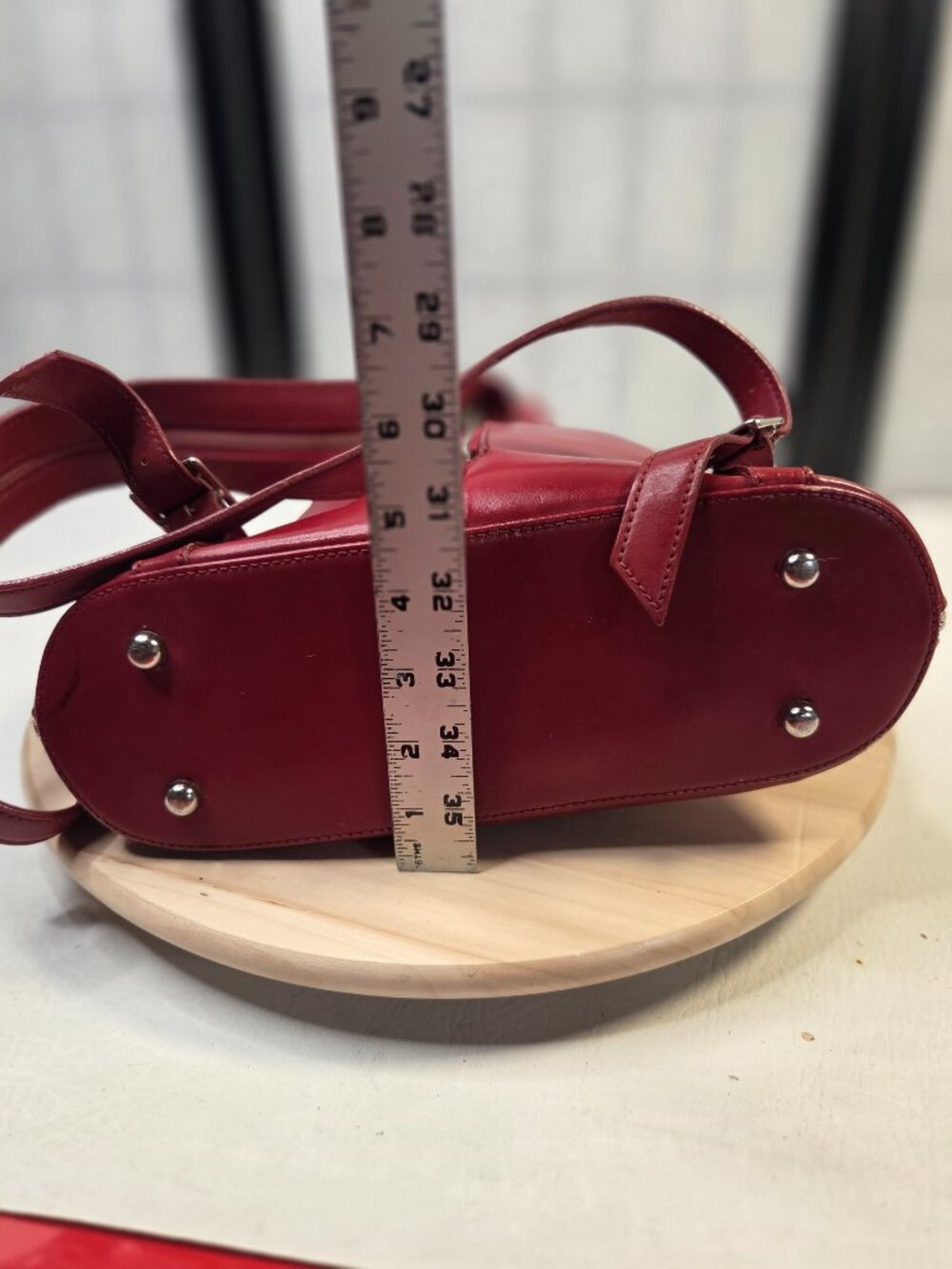 Wilson Leather Pelle Studio 90's Red Leather Sling Backpack Purse Women Medium - Picture 8 of 16